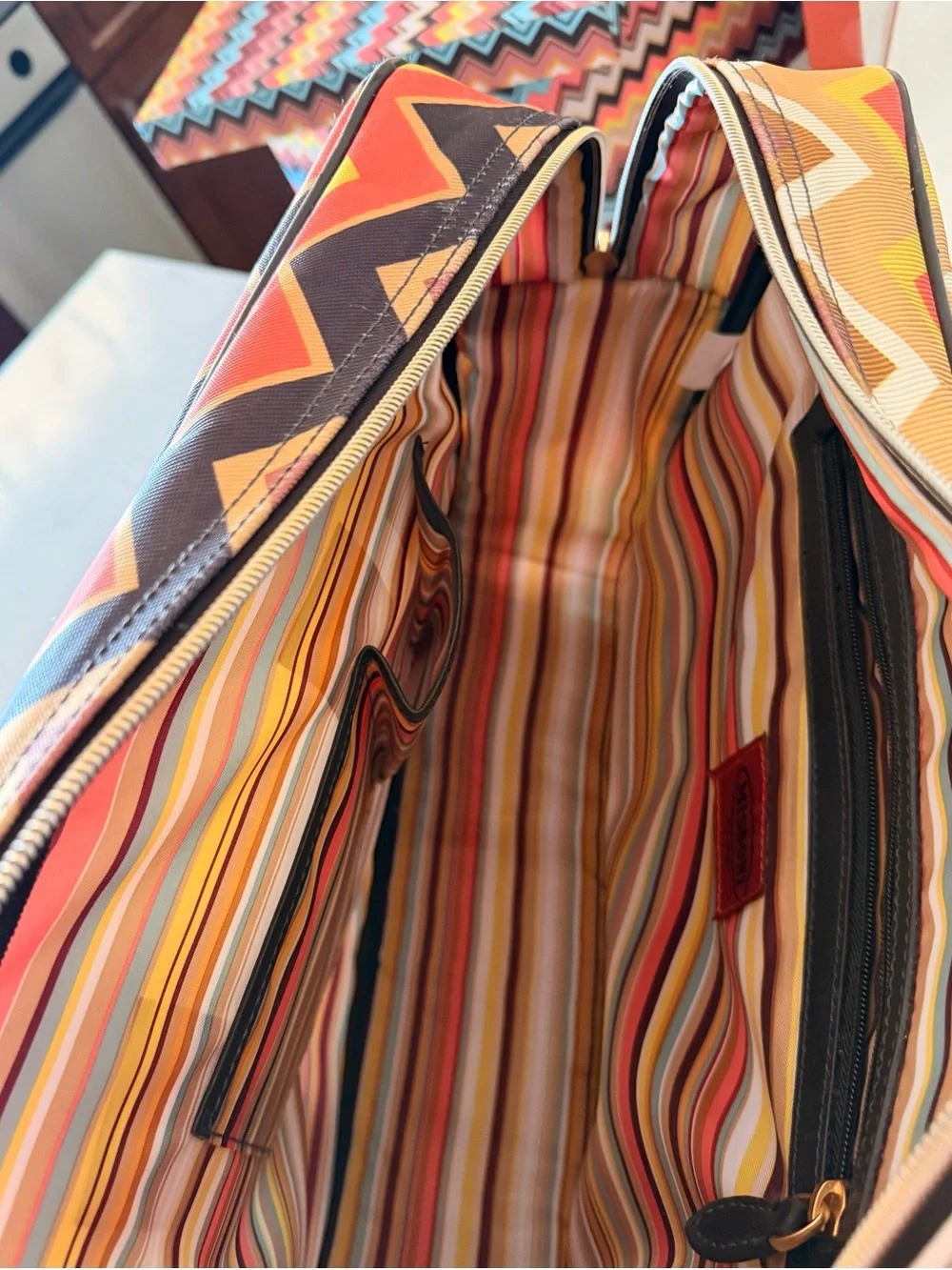 Missoni for Target Colore Zig Zag Travel Tote Bag Laptop Carry On 16x12x5